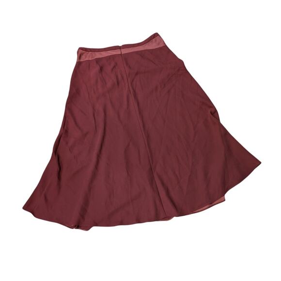 NWT DKNY Mixed Media Midi Skirt Burgundy Size 12 - Picture 4 of 5